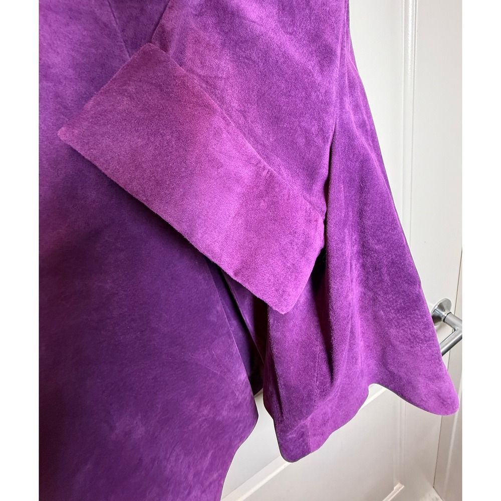 Cami Purple Suede Leather Jacket NWT Size 16 – Bold 100%‎ Genuine Leather Coat - Picture 5 of 6